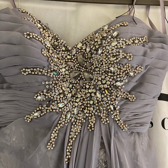 Grey prom dress by Mac Duggal - Picture 6 of 11
